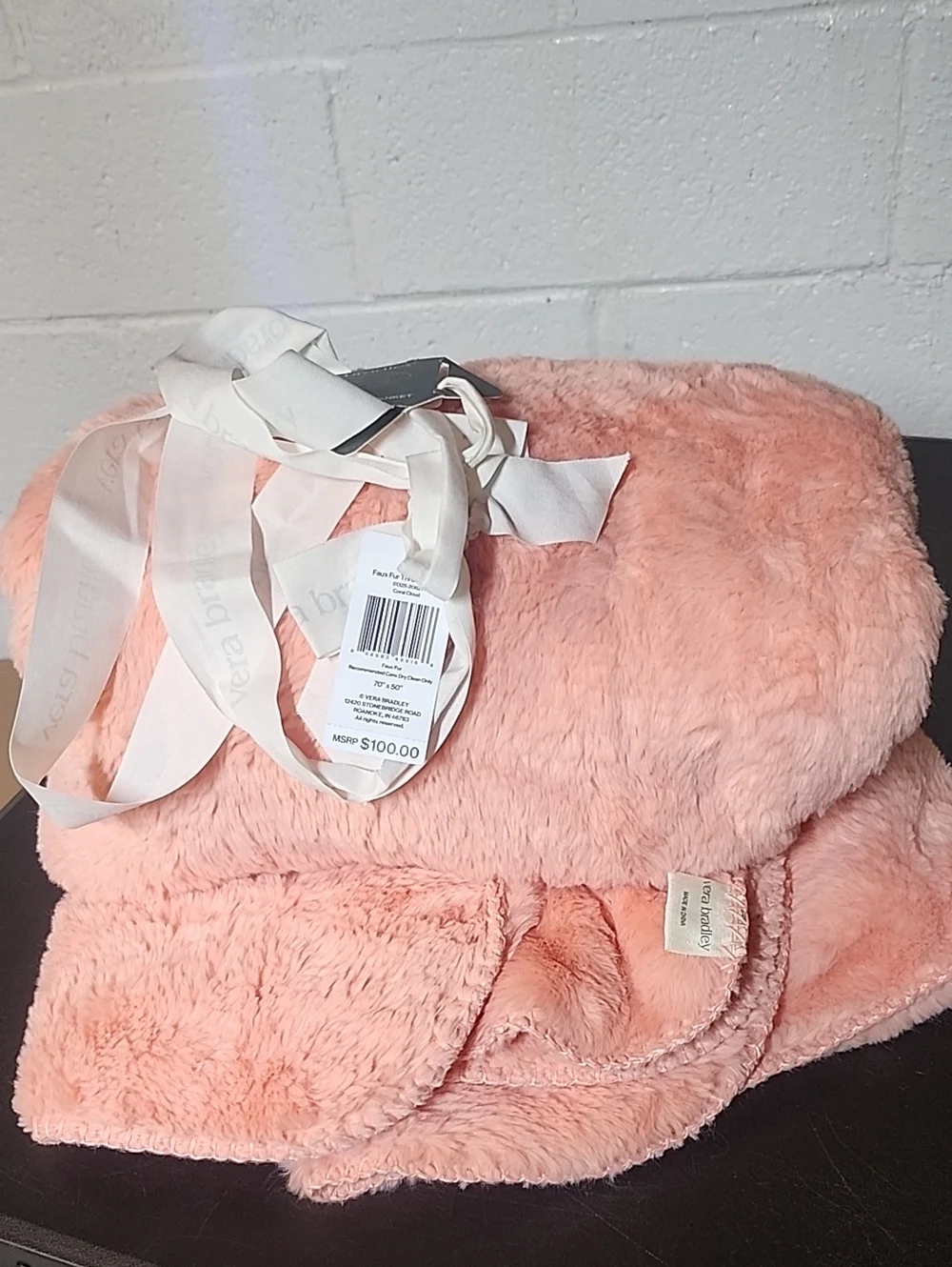 Vera Bradley Plush Blush Pink Throw Blanket